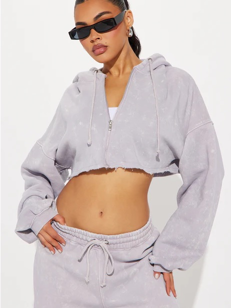 Fashion Nova On The Go Fleece Set In Heather Light Purple